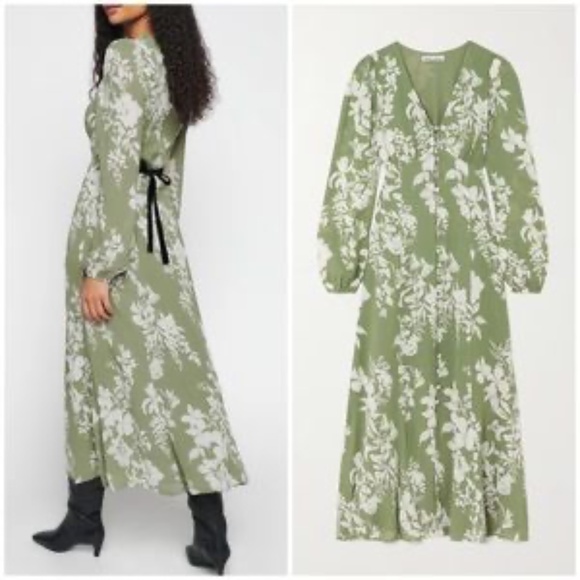 Reformation Brogan Dress - Willow - FLAWED | Missing Button - Picture 3 of 9